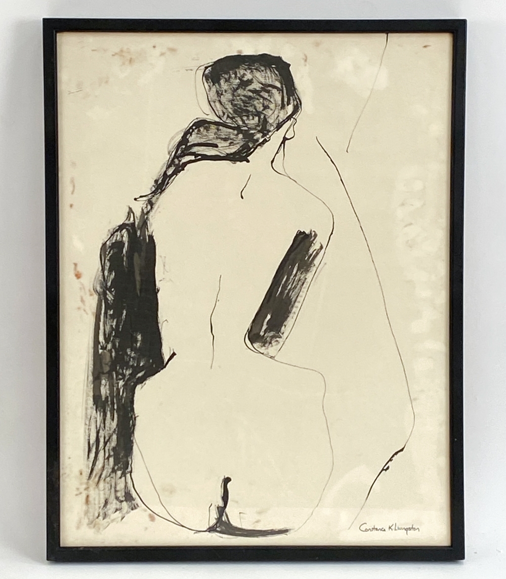 Artwork by Constance K. Livingston, CONSTANCE K. LIVINGSTON 20TH C.NUDE FIGURE STUDY, Made of Ink on paper