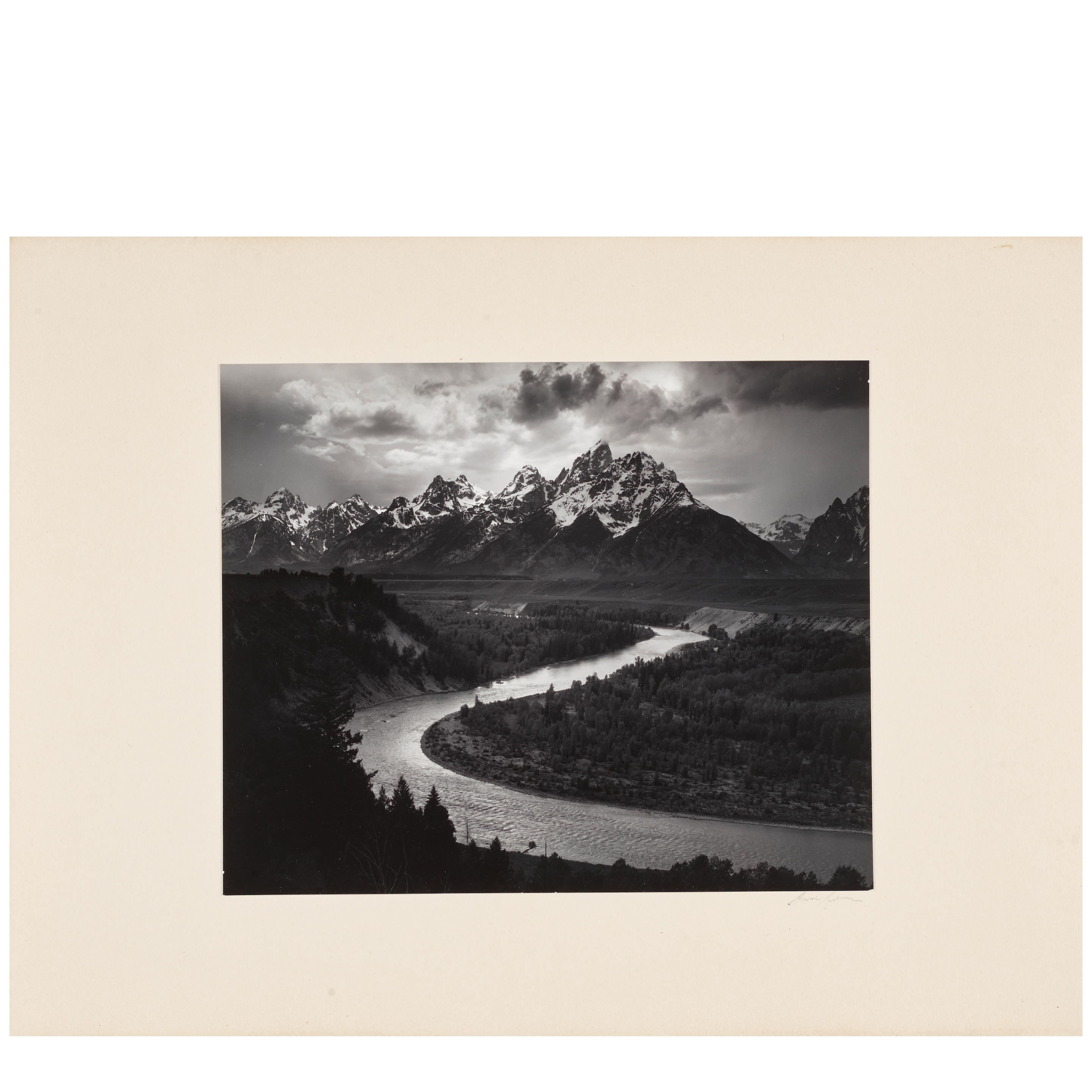 Artwork by Ansel Adams, 'Tetons and Snake River' (Grand Teton National Park, Wyoming), Made of gelatin silver contact print