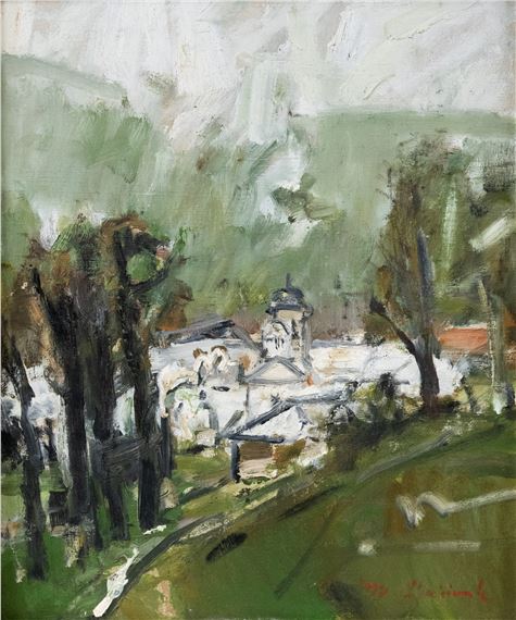 Lanscape with Frăsinei Monastry by Vasile Muresan, (1)993