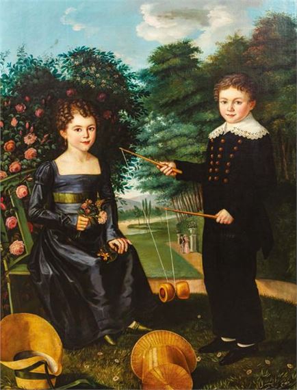 Portrait of a brother and sister - Gabriel-Xavier Montaut d'Oleron