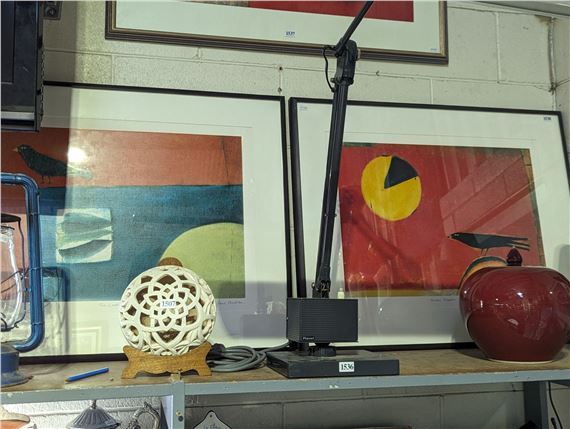 'The Lookout' and 'Finders Keepers' two limited edition lithographs by Jane Poulton