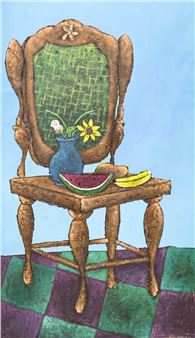 Silla Con Flores y Frutas - Juan Lázaro Gutiérrez