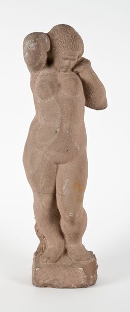 Artwork by Eugène-Henri Duler, Nude young woman, Made of Stone sculpture