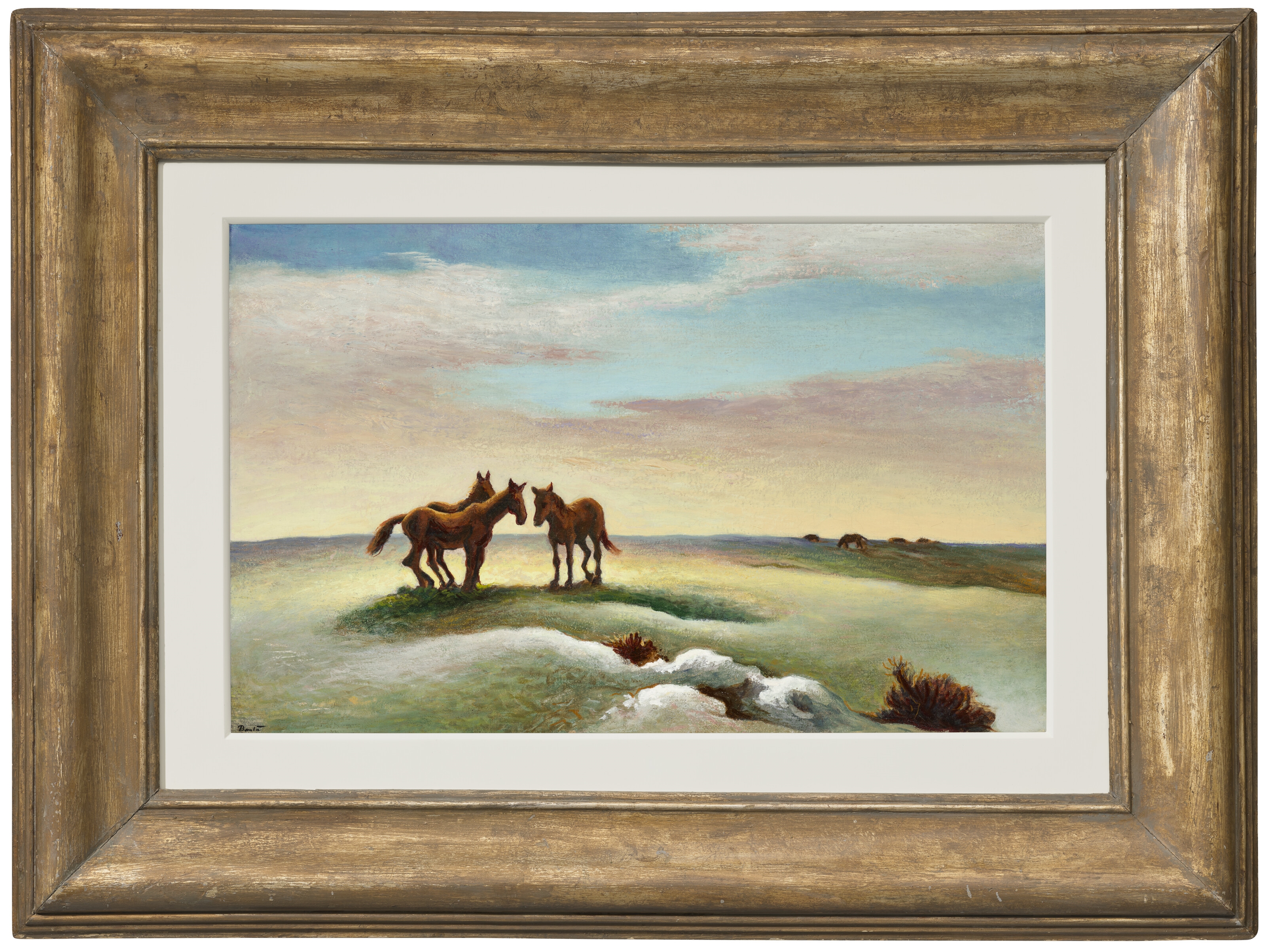 Artwork by Thomas Hart Benton‏, Conversation, Made of Canvas mounted on masonite