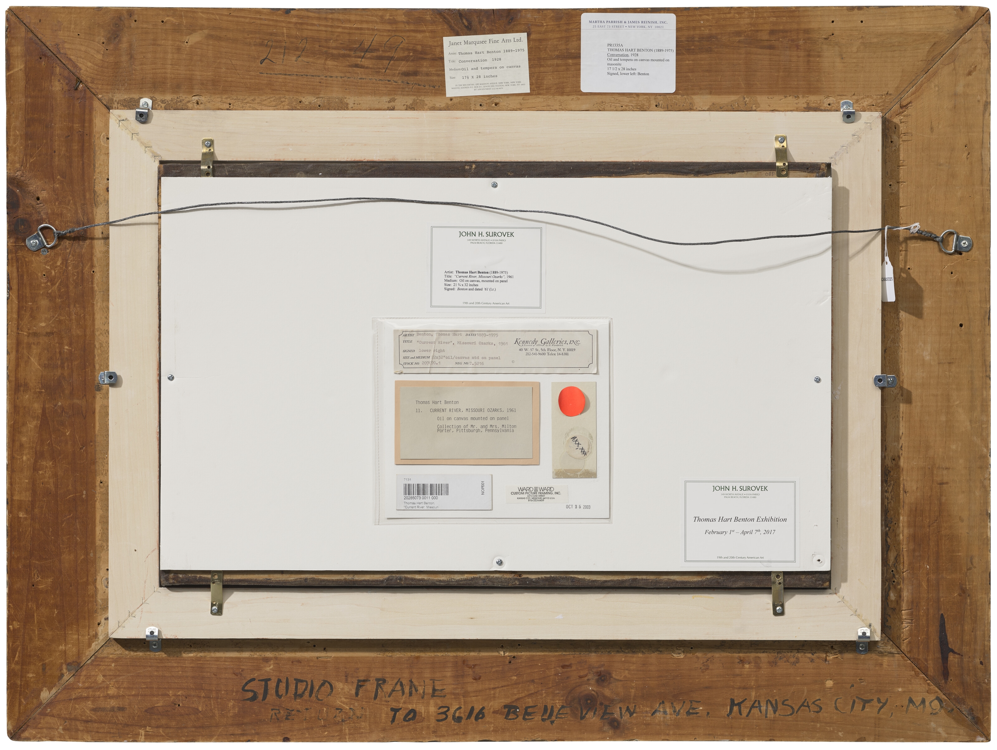 Artwork by Thomas Hart Benton‏, Conversation, Made of Canvas mounted on masonite