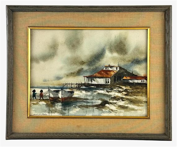 Robert Fabe | Robert Fabe Shoreline Watercolor (1917) | MutualArt