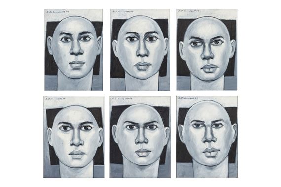 Untitled - Polyptych of six pieces - Abdul Jabbar Gull