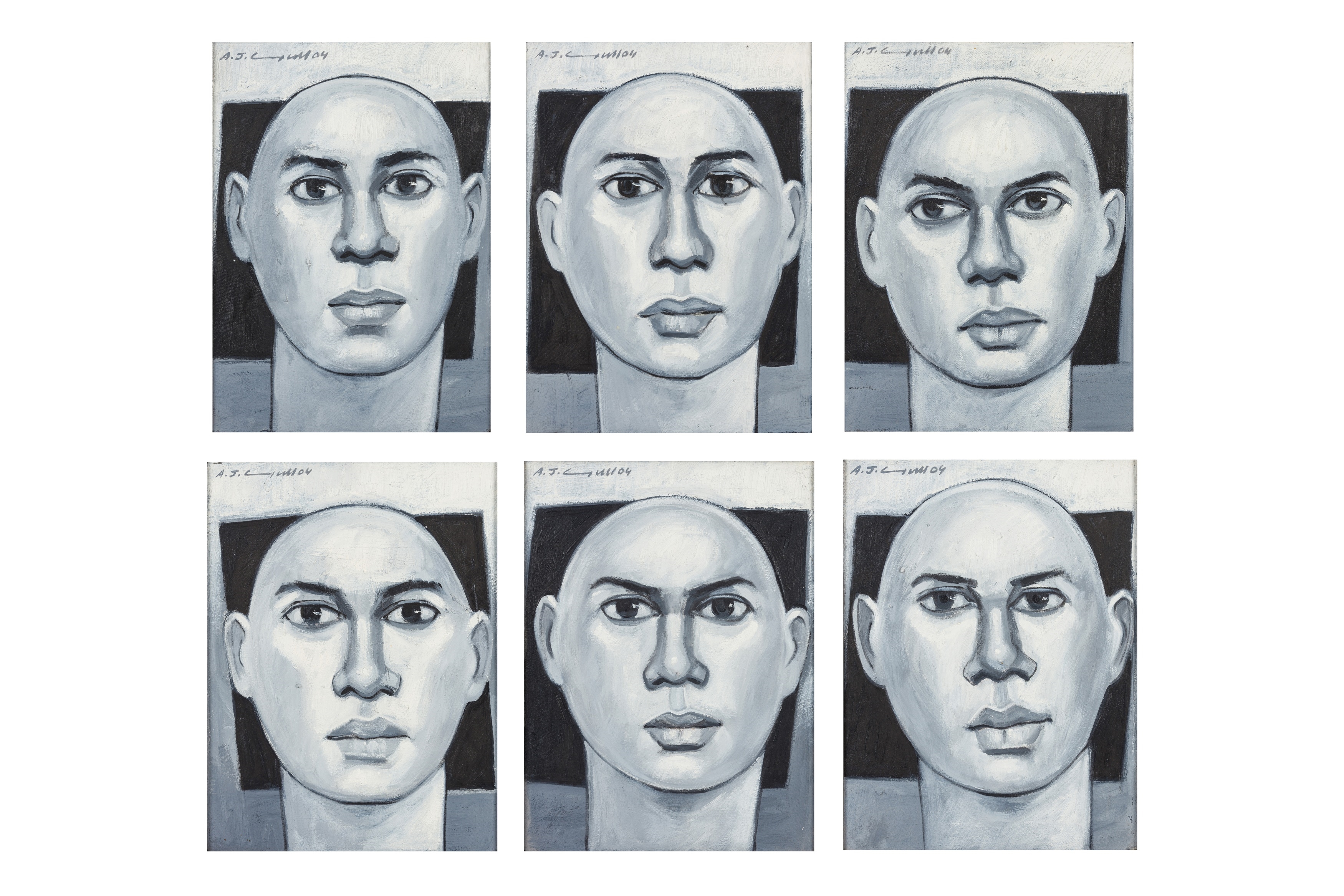 Artwork by Abdul Jabbar Gull, Untitled - Polyptych of six pieces, Made of Oil on canvas