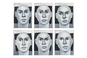 Untitled - Polyptych of six pieces - Abdul Jabbar Gull