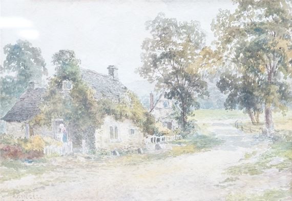 Cottage in a wooded country landscape - Albert Edmund Gyngell