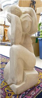 Ken Patecky ''Mother and Child'' Stone Sculpture 24''x9 - Ken Patecky