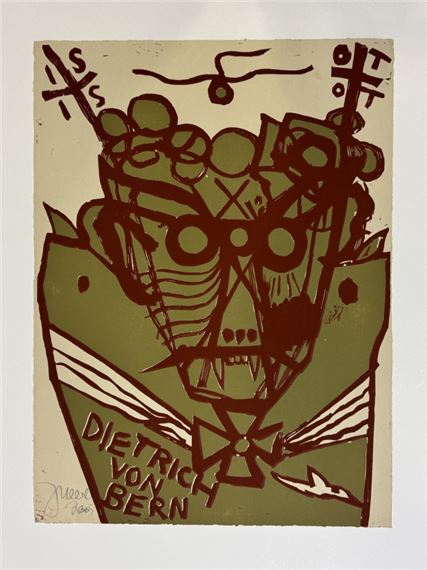 Dietrich v. Bern im Mosaikbluthautrüstzeug by Jonathan Meese, 2005