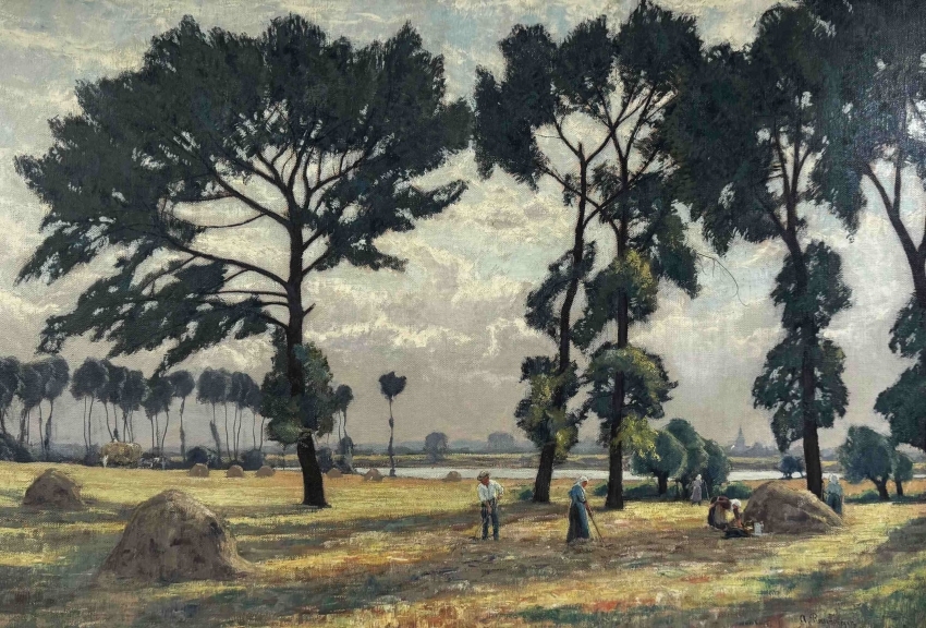 Artwork by Alfred Rasenberger, Heuernte, Made of oil on canvas