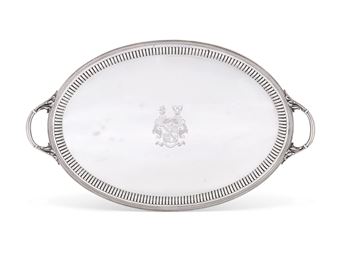 A VICTORIAN SILVER TRAY - John Barnard