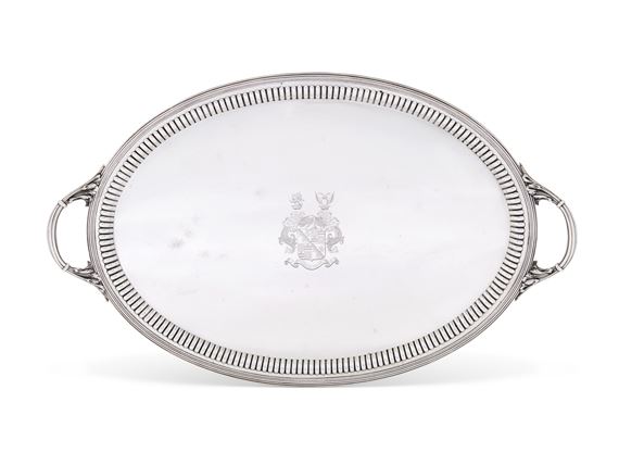 A VICTORIAN SILVER TRAY - John Barnard