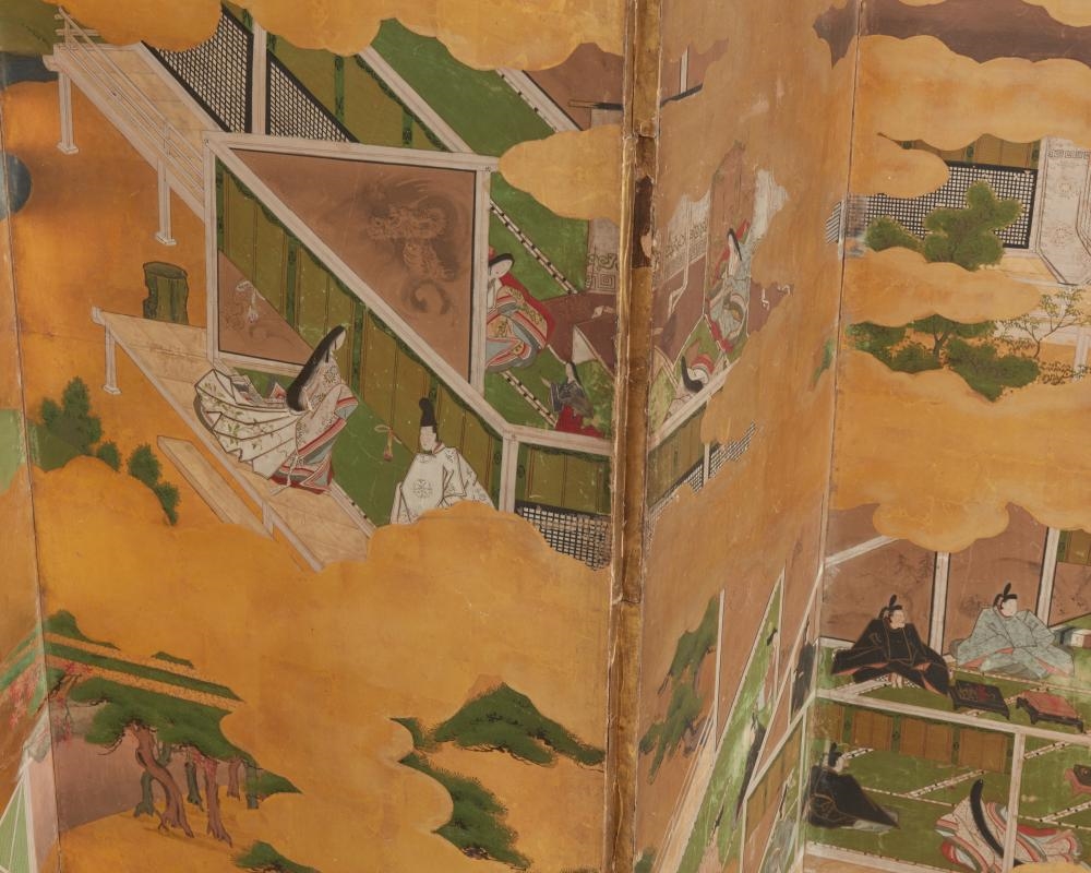 Japanese School | A Japanese six-panel narrative Byobu screen | MutualArt