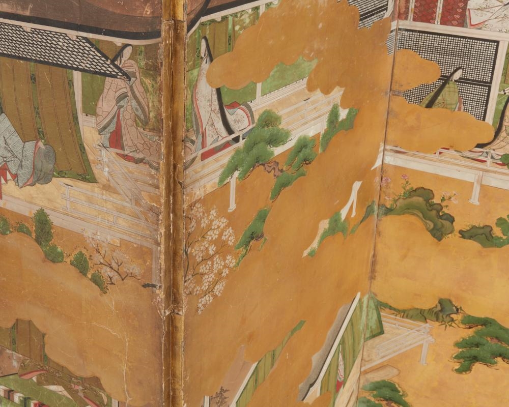 Japanese School | A Japanese six-panel narrative Byobu screen | MutualArt