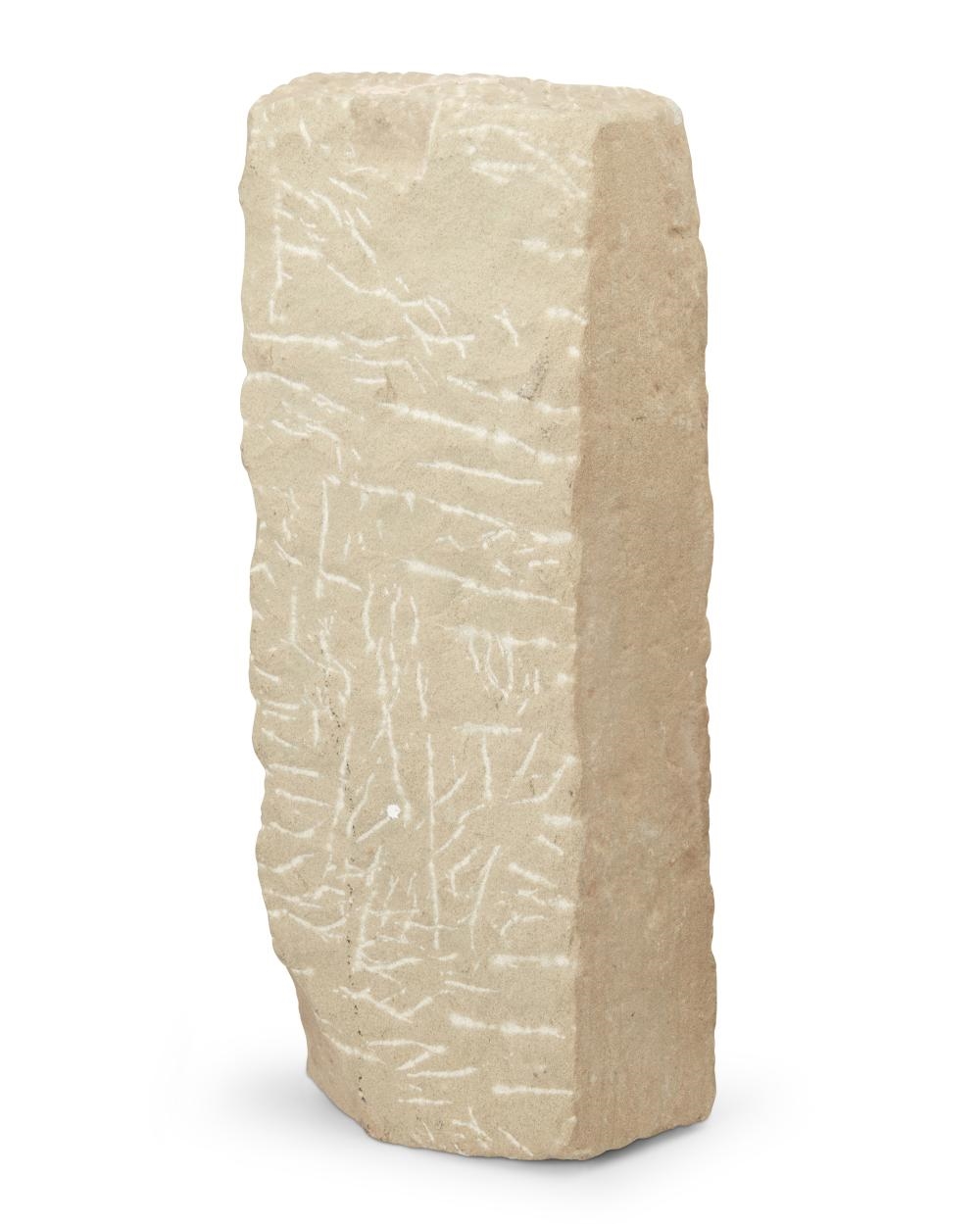 Artwork by Chinese School, A Chinese carved stone standing Bodhisattva stele, Made of sandstone