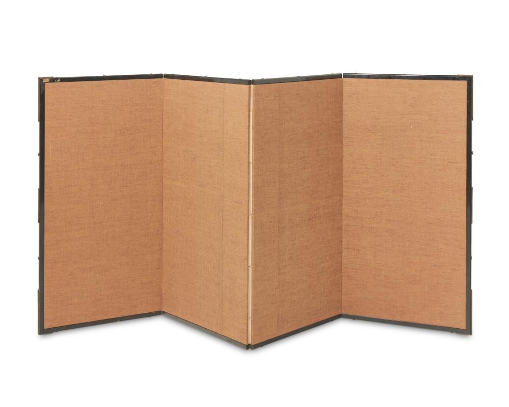 Artwork by Chinese School, A Chinese four-panel screen, Made of ink and color on silk