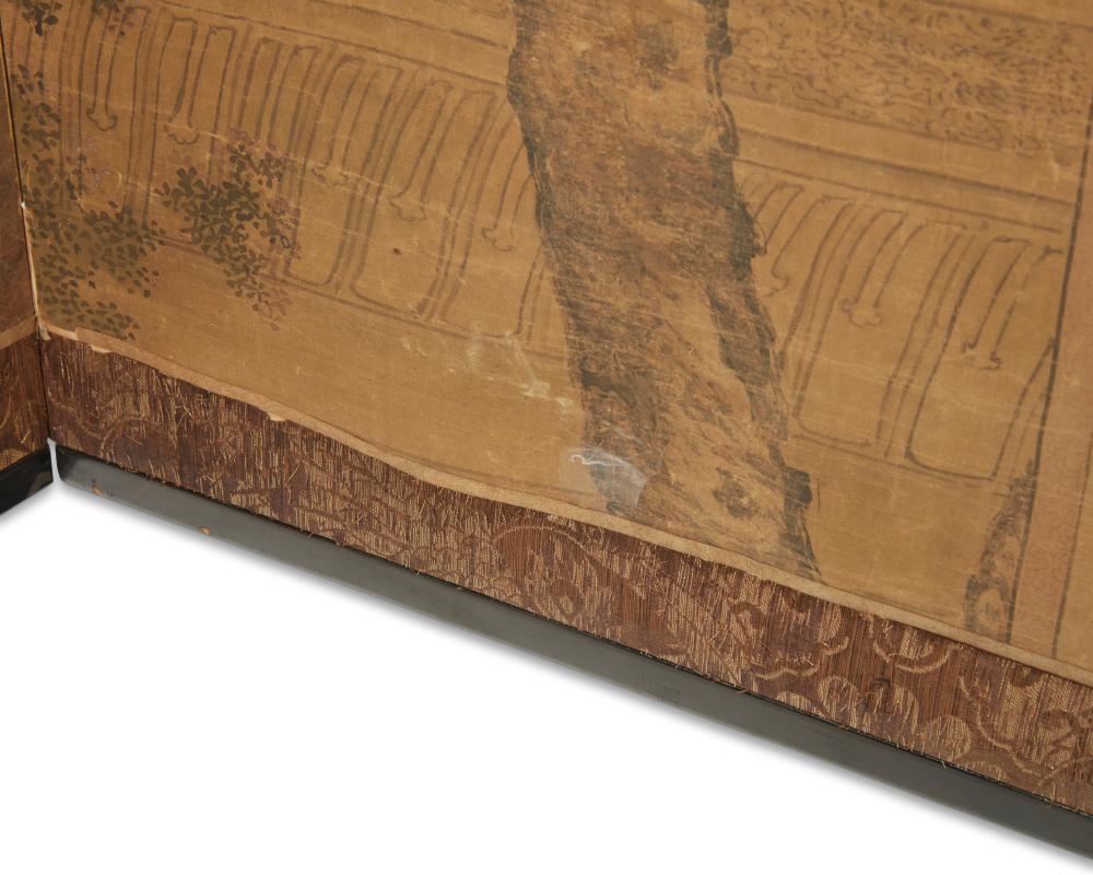 Artwork by Chinese School, A Chinese four-panel screen, Made of ink and color on silk