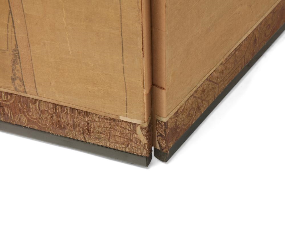 Artwork by Chinese School, A Chinese four-panel screen, Made of ink and color on silk