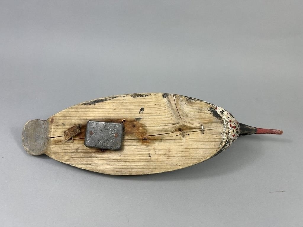 Artwork by Gilbert Rafuse, Gilbert Rafuse Merganser Drake Duck Decoy, Made of leather