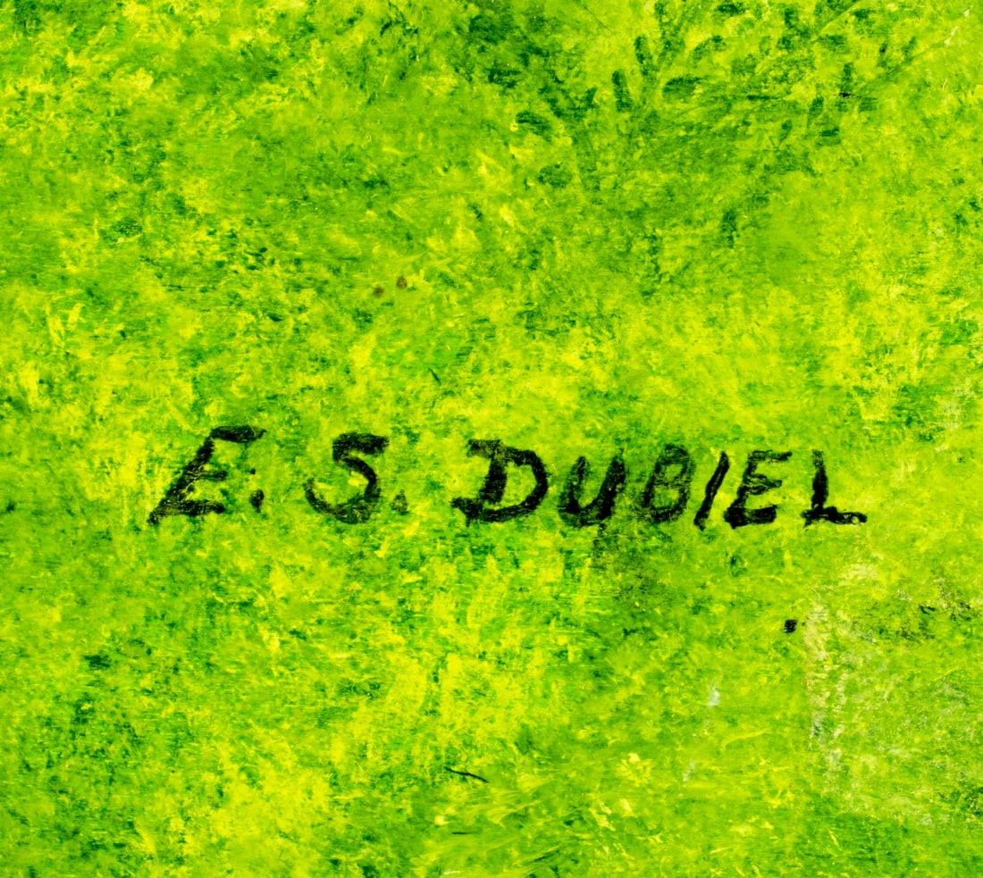 Artwork by Evelyn S. Dubiel, Farming in Pomfret, CT (titled on label, Made of oil on canvas