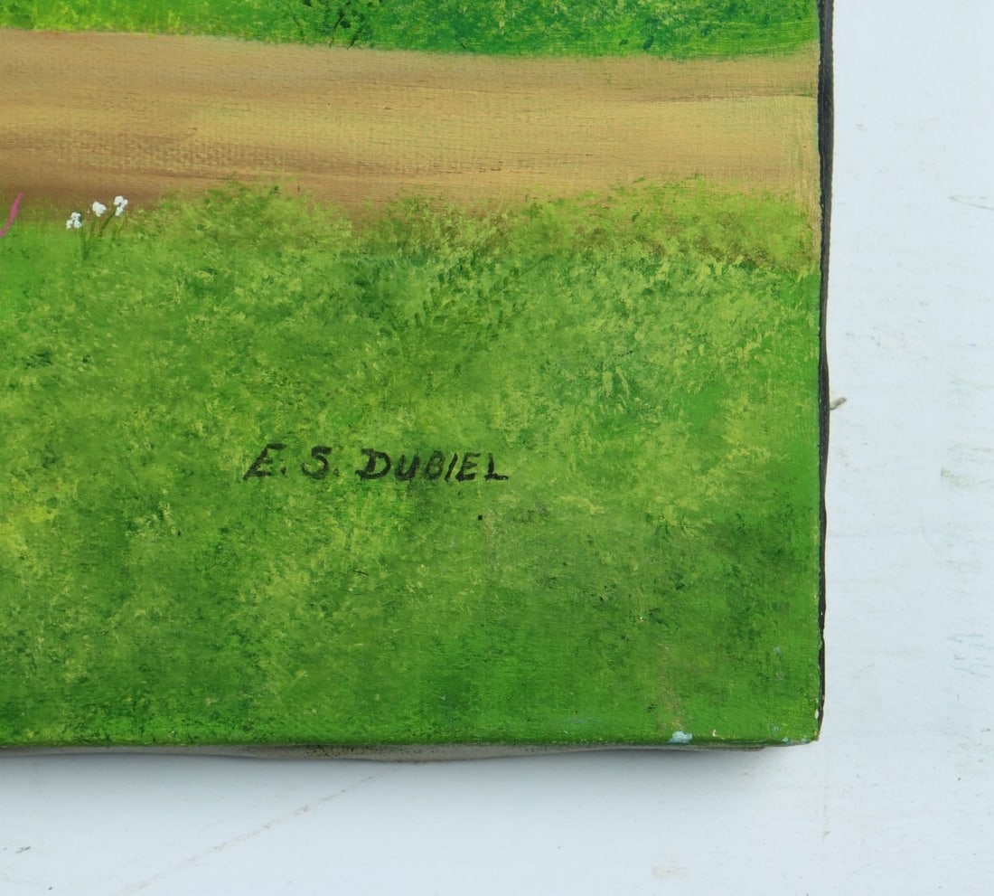 Artwork by Evelyn S. Dubiel, Farming in Pomfret, CT (titled on label, Made of oil on canvas