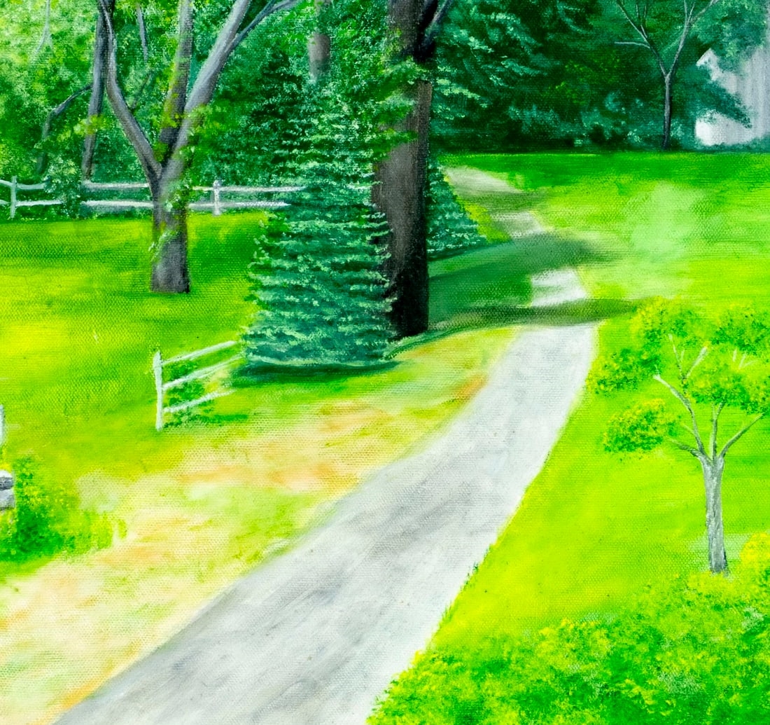 Artwork by Evelyn S. Dubiel, Landscape with Red Barn, Made of oil on canvas