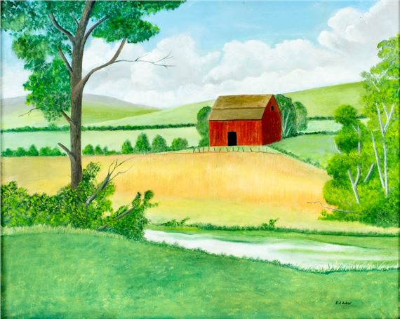 Red Barn in the Berkshires, CT (titled on label