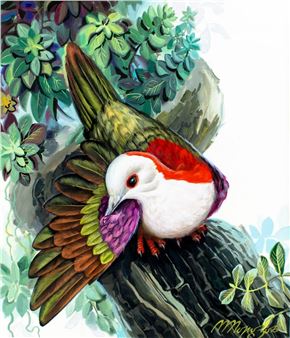 Palau Ground Dove Bird (titled on verso - A. Morozov