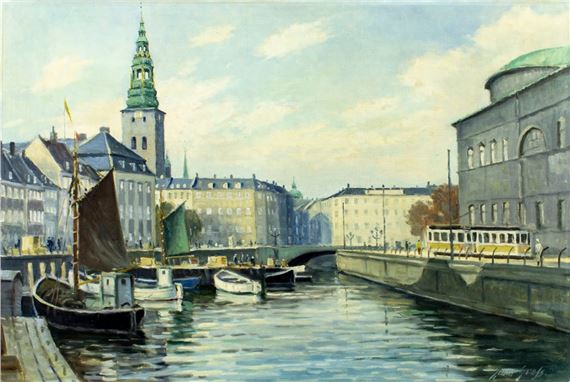 Copenhagen Canal Cityscape, Denmark by Einar Gross