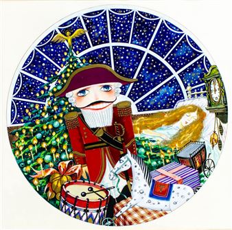 The Nutcracker Prince and Clara (titled on verso - Oleg Shejntsis