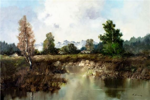 River Landscape by Erich Griese