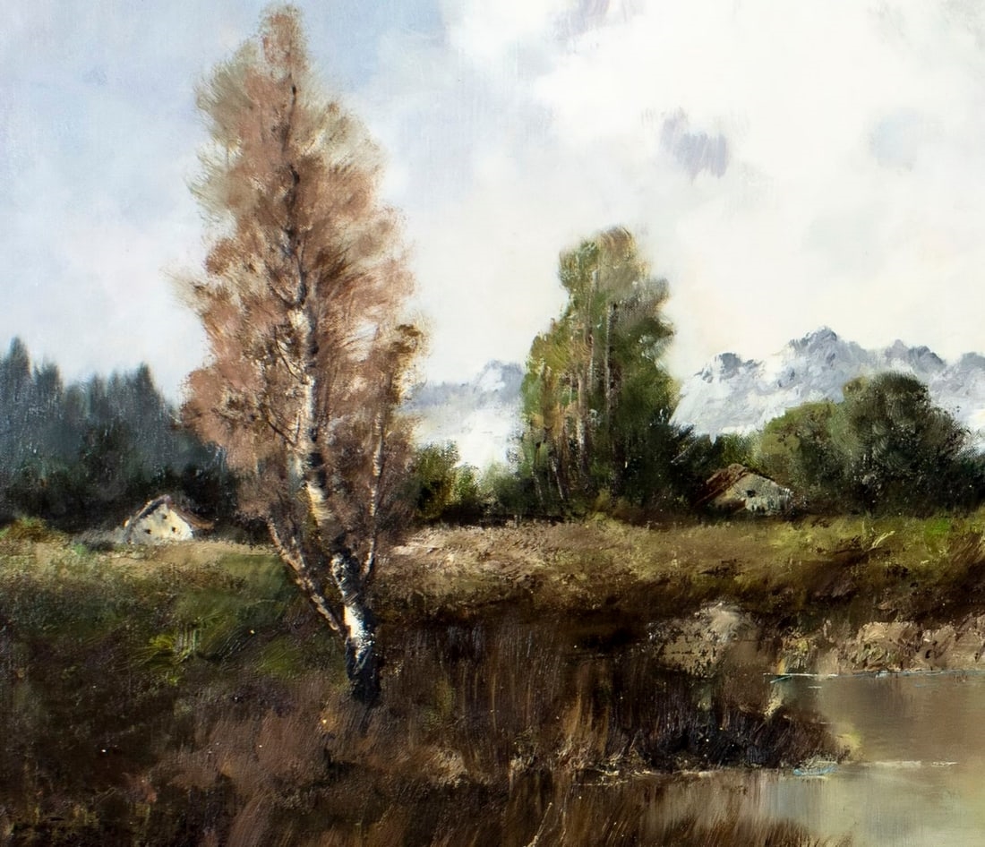 Artwork by Erich Griese, River Landscape, Made of oil on canvas