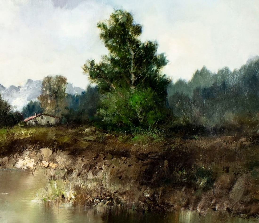 Artwork by Erich Griese, River Landscape, Made of oil on canvas
