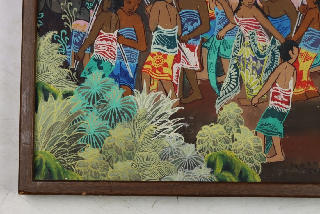 Artwork by Nydarta Penessanan Kloo, Balinese Street Scene, Made of oil on board