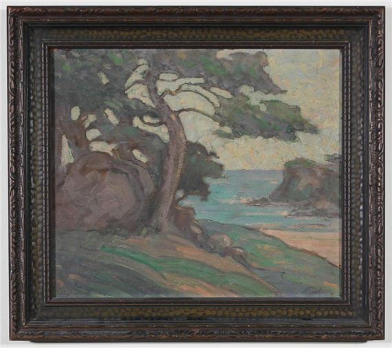 CYPRESS TREE AND SEASCAPE - Stephen Thomas