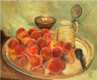 Still Life with Peaches and Carafe [1956 - Vasile Velisaratu