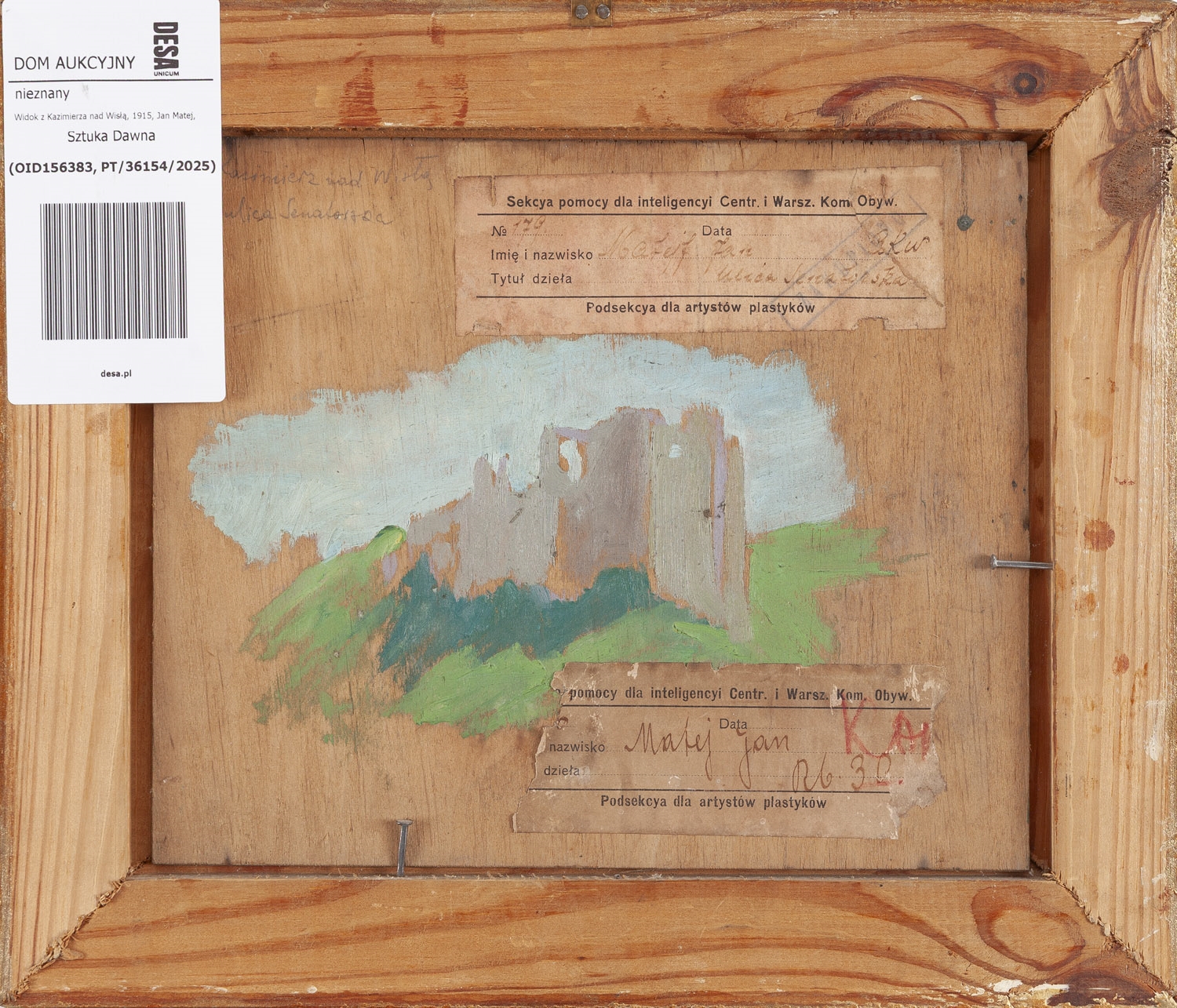Artwork by Joan Zygmunt, Widok z Kazimierza nad Wisla, Made of Oil/plywood
