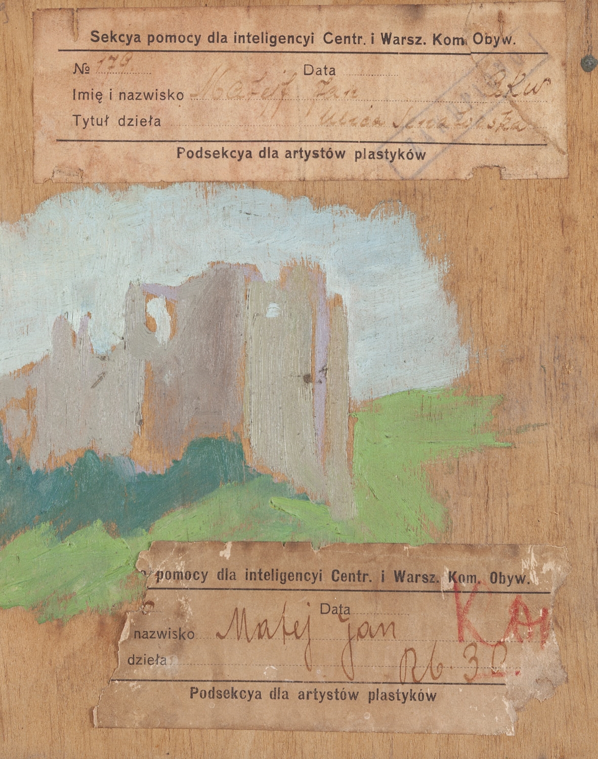 Artwork by Joan Zygmunt, Widok z Kazimierza nad Wisla, Made of Oil/plywood