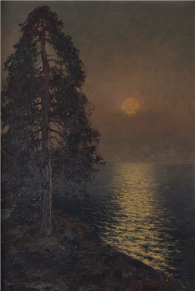 Pejzaz z widokiem na morze oil/paperboard by Wiktor Korecki