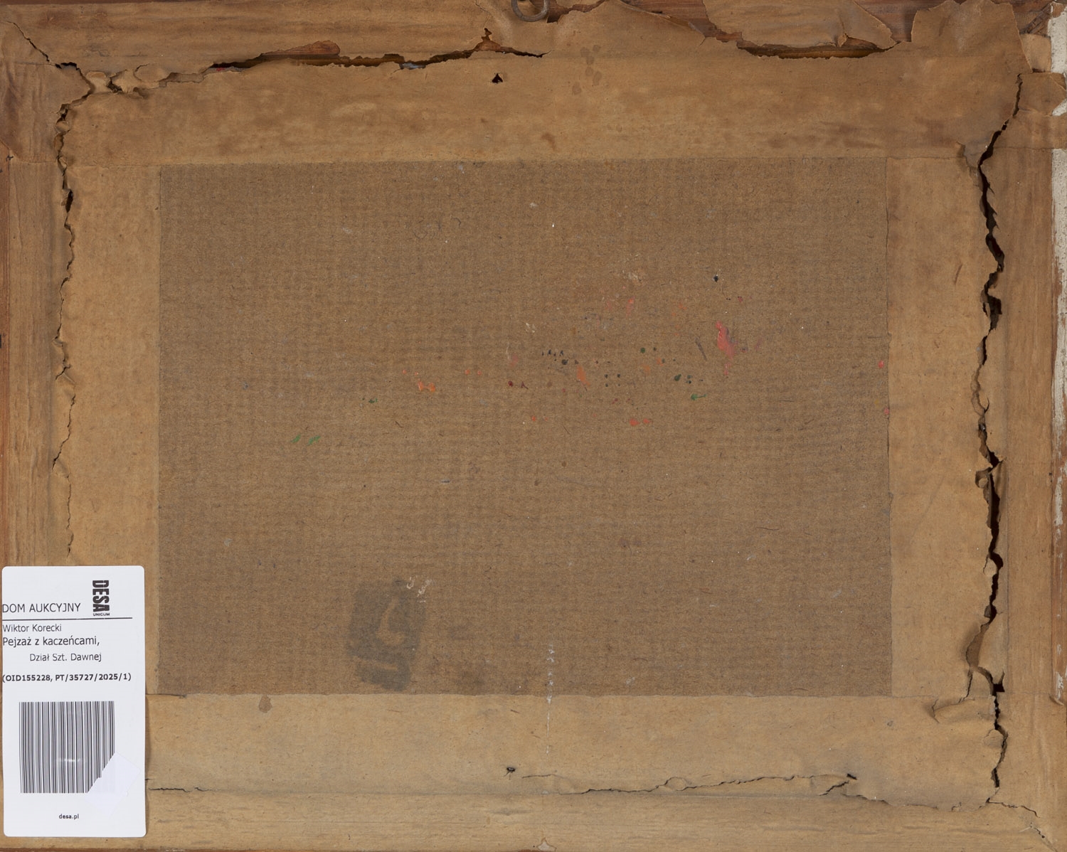 Artwork by Wiktor Korecki, Pejzaz z kaczencami oil/paperboard, Made of oil/paperboard