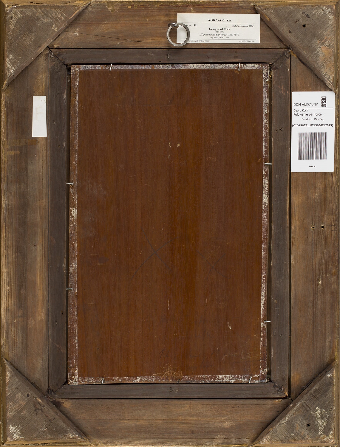 Artwork by Georg Koch, Polowanie par force oil/panel, Made of Oil/Panel