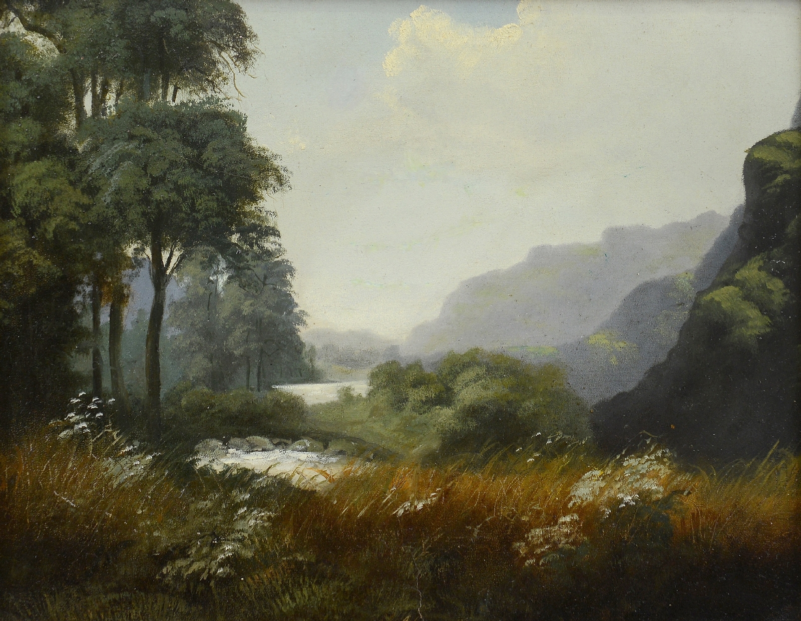 Artwork by Enrico Ghisolfi, Mountain foreshortening, Made of oil on cardboard