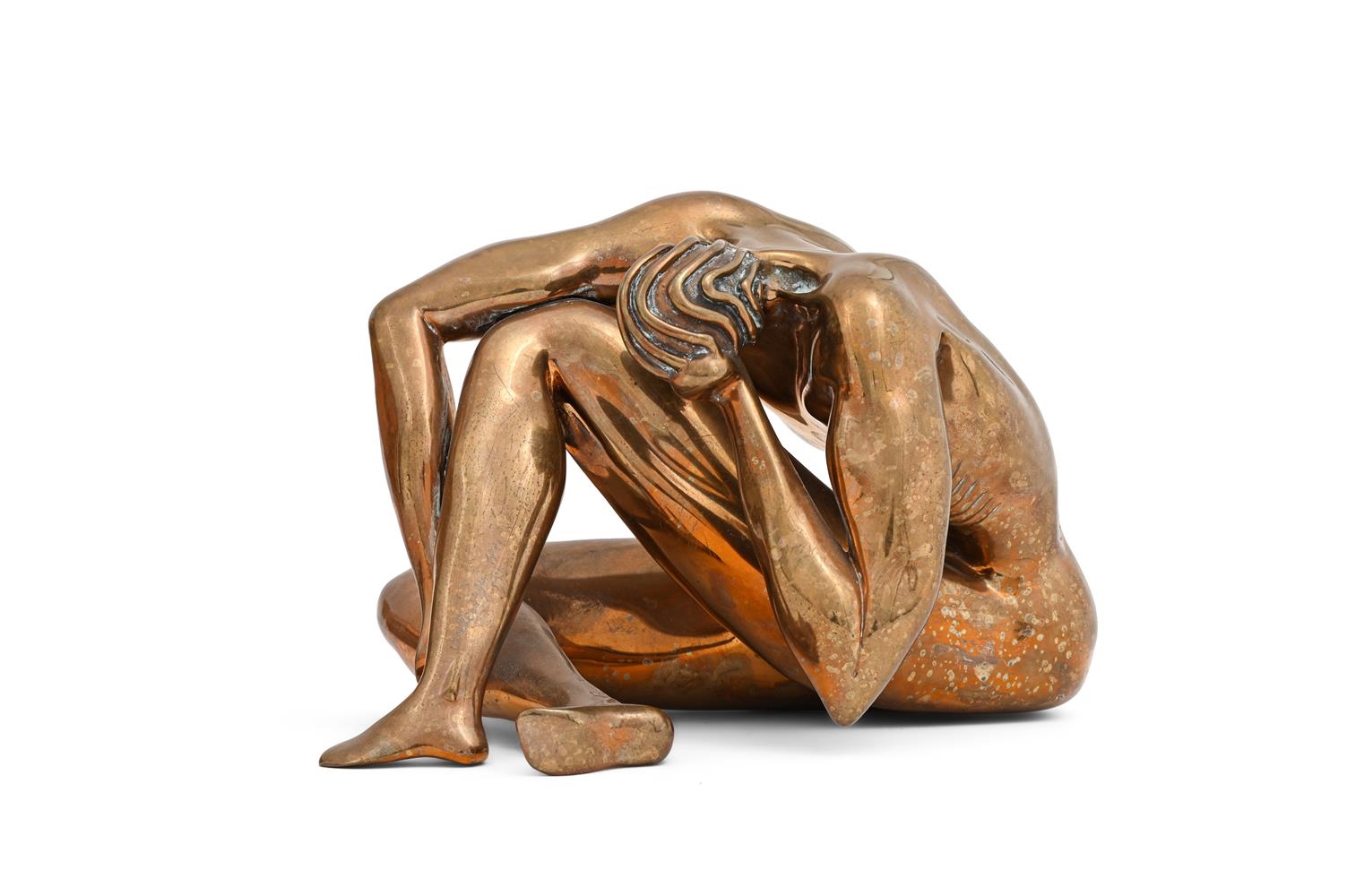 Artwork by Walter Pugni, THREE SCULPTURES OF FEMALE NUDES, Made of Brass