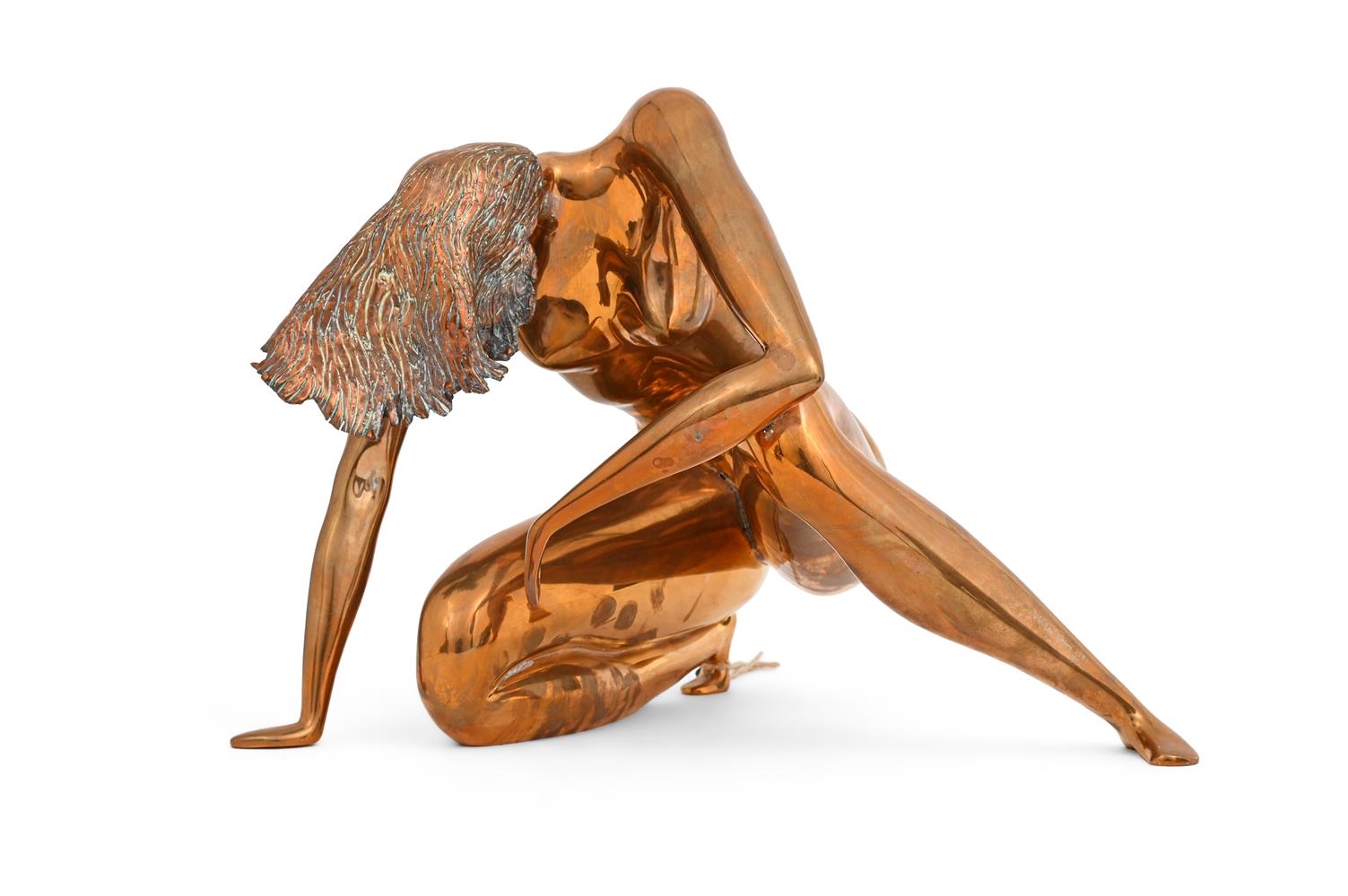 Artwork by Walter Pugni, THREE SCULPTURES OF FEMALE NUDES, Made of Brass
