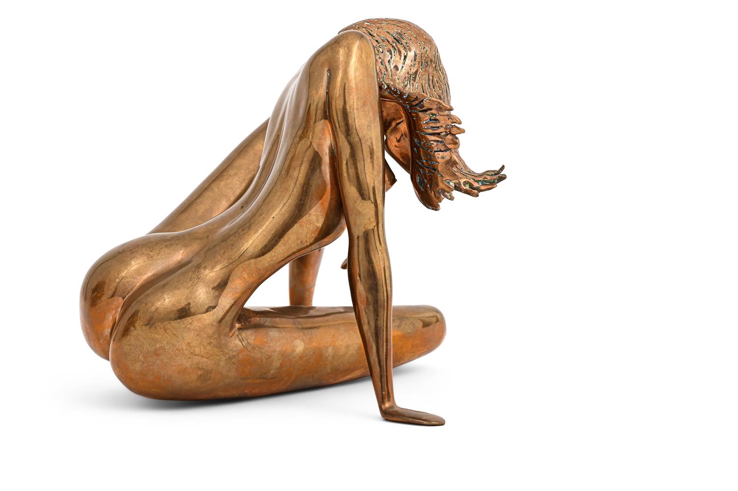 Artwork by Walter Pugni, THREE SCULPTURES OF FEMALE NUDES, Made of Brass