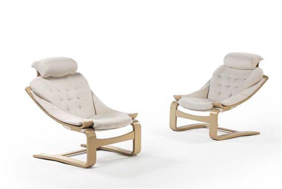 Pair of armchairs by Ake Fribyter, created in 1973