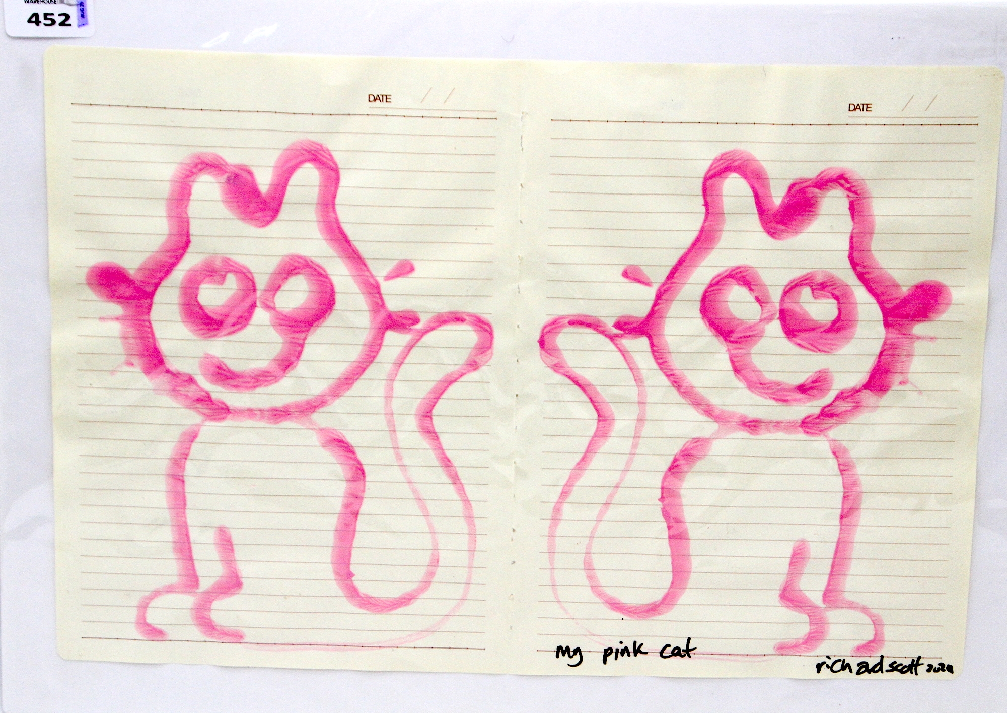 Artwork by Richard Scott, MY PINK CAT, Made of acrylic on paper